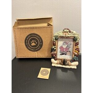 Boyds Bears SNOWMAN FRAME CHRISTMAS W Box Carvers Choice Santa